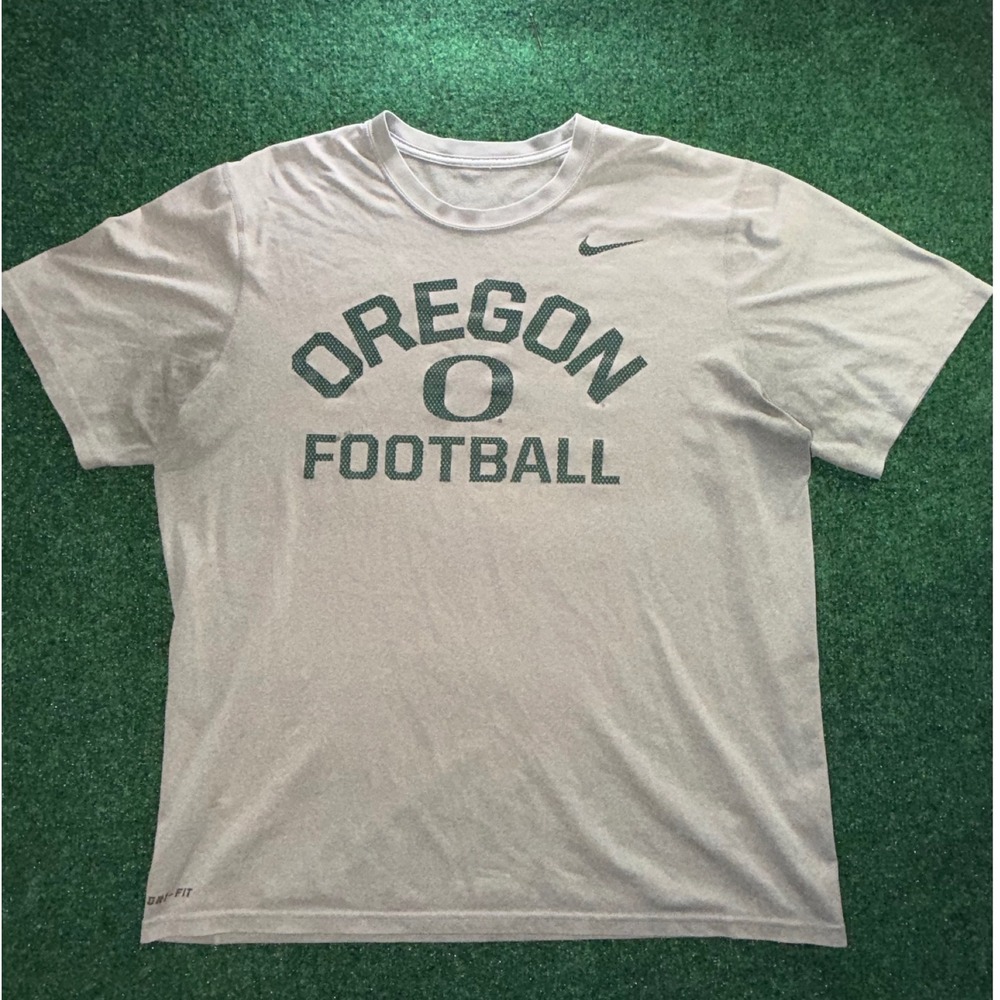 Nike Oregon Football Dri-Fit Shirt Mens Gray Short Sleeve Graphic Tee XL